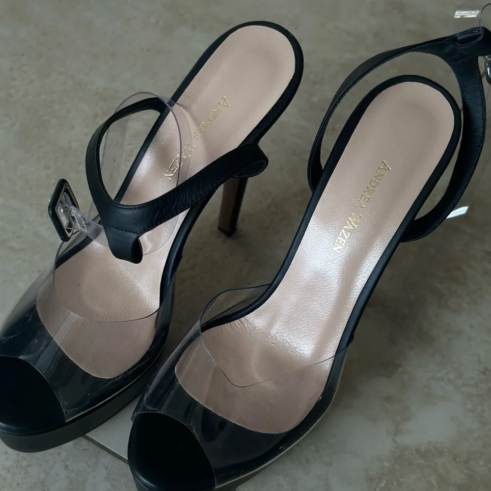 Elegant Black High Stiletto Heels with Platform Sole - Picture 5 of 7